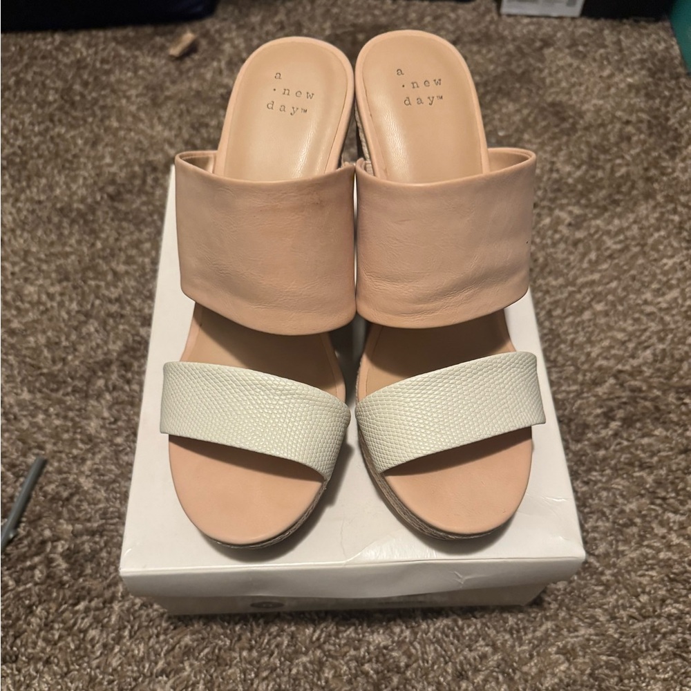 Pink and white wedges